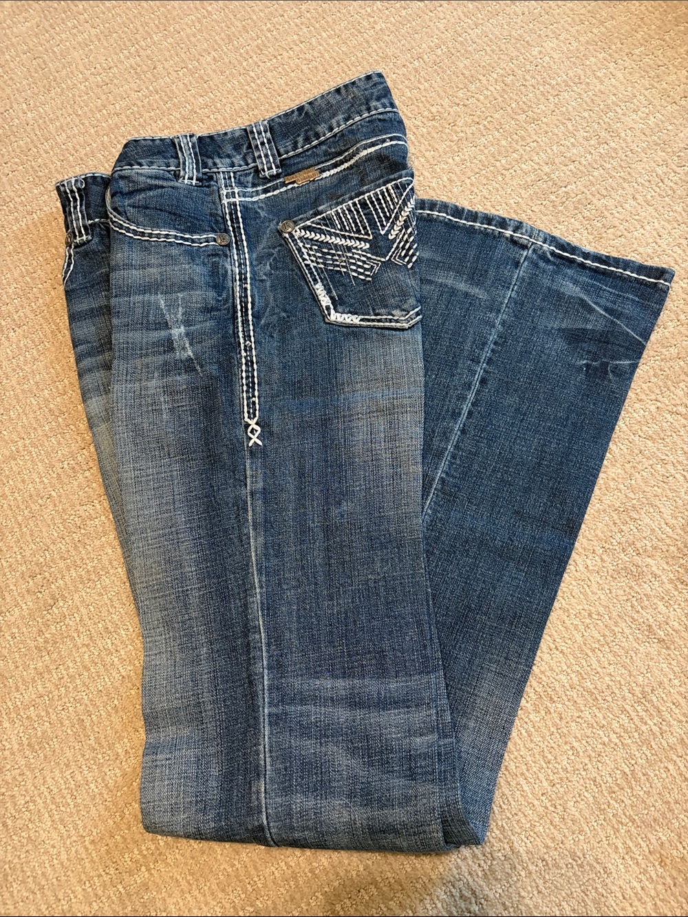 Rock&Roll Starched Women's Jeans with Embroidered Back Pocket